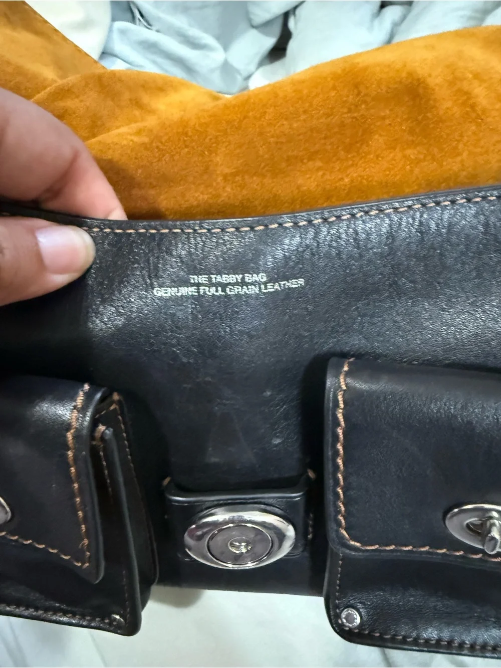 Coach Black Leather Crossbody with Silver Buckle